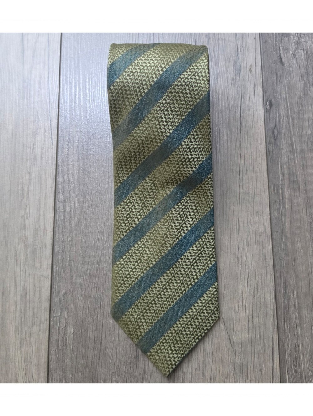 Tommy Bahama Hand‑Sewn Silk Tie Palm Tree Jacquard Olive Blue Stripe Luxury